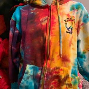 portland oregon tie dye peace hoodie